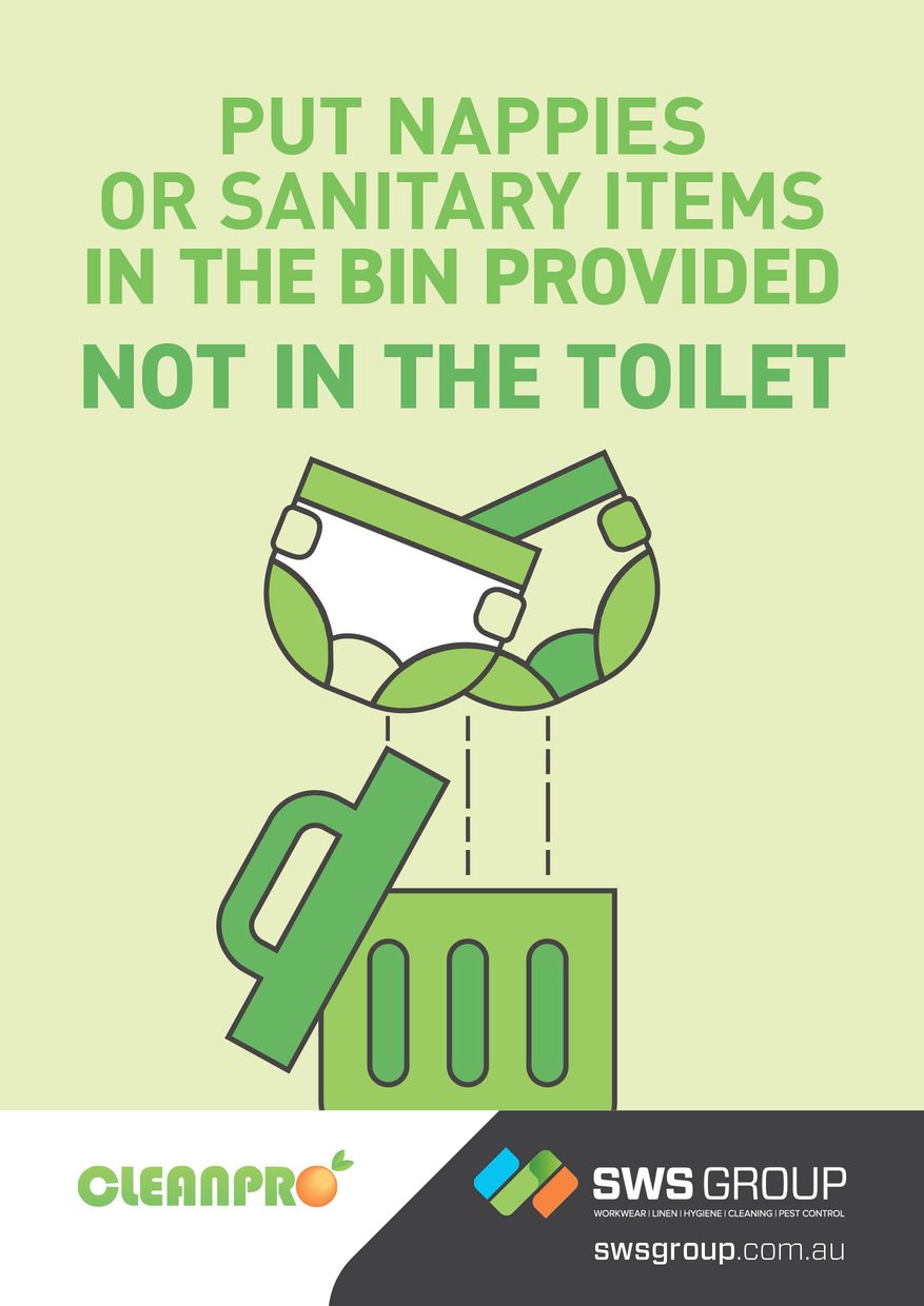 sanitary bin items poster